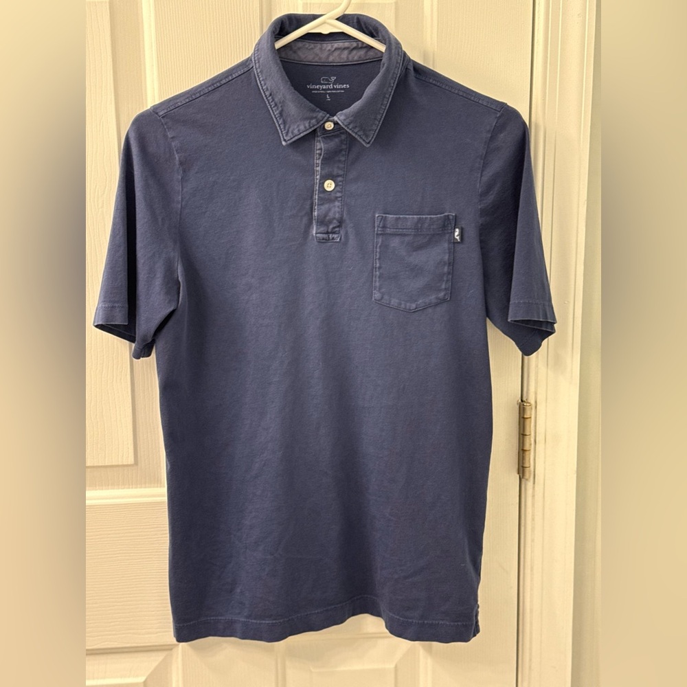 Vineyard vines pocket Pima cotton navy blue polo size 16